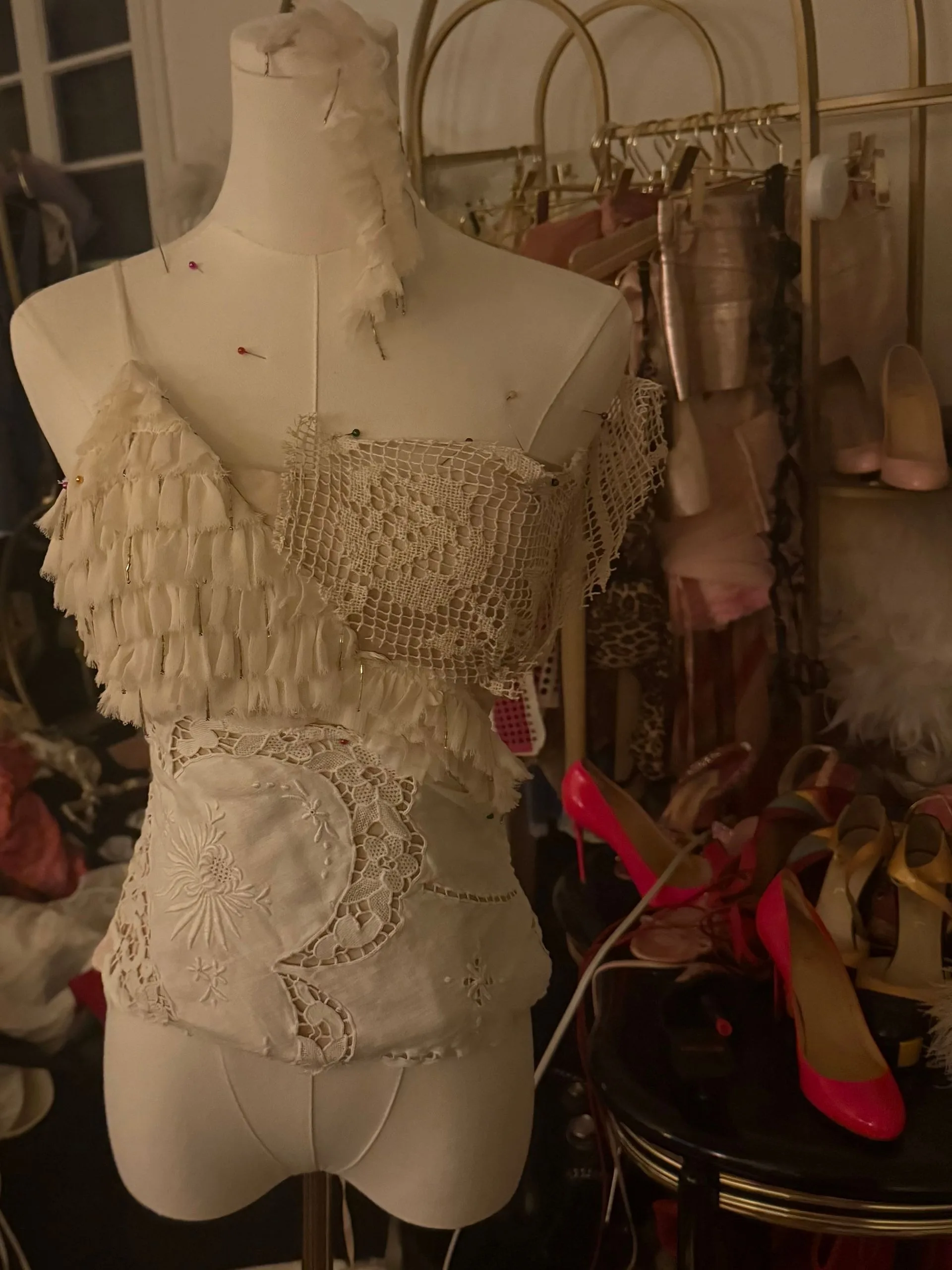 Image may contain Blouse Clothing Footwear High Heel Shoe Adult Person and Wedding